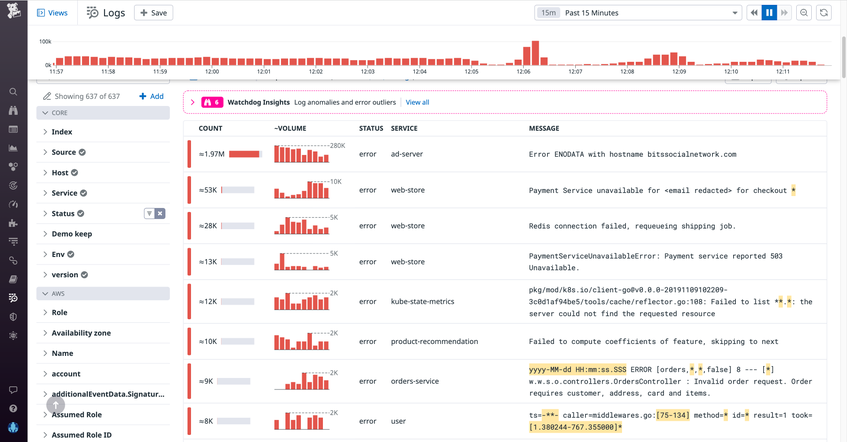 Error Patern Discover the Values Behind Log Patterns With Pattern Inspector | Datadog