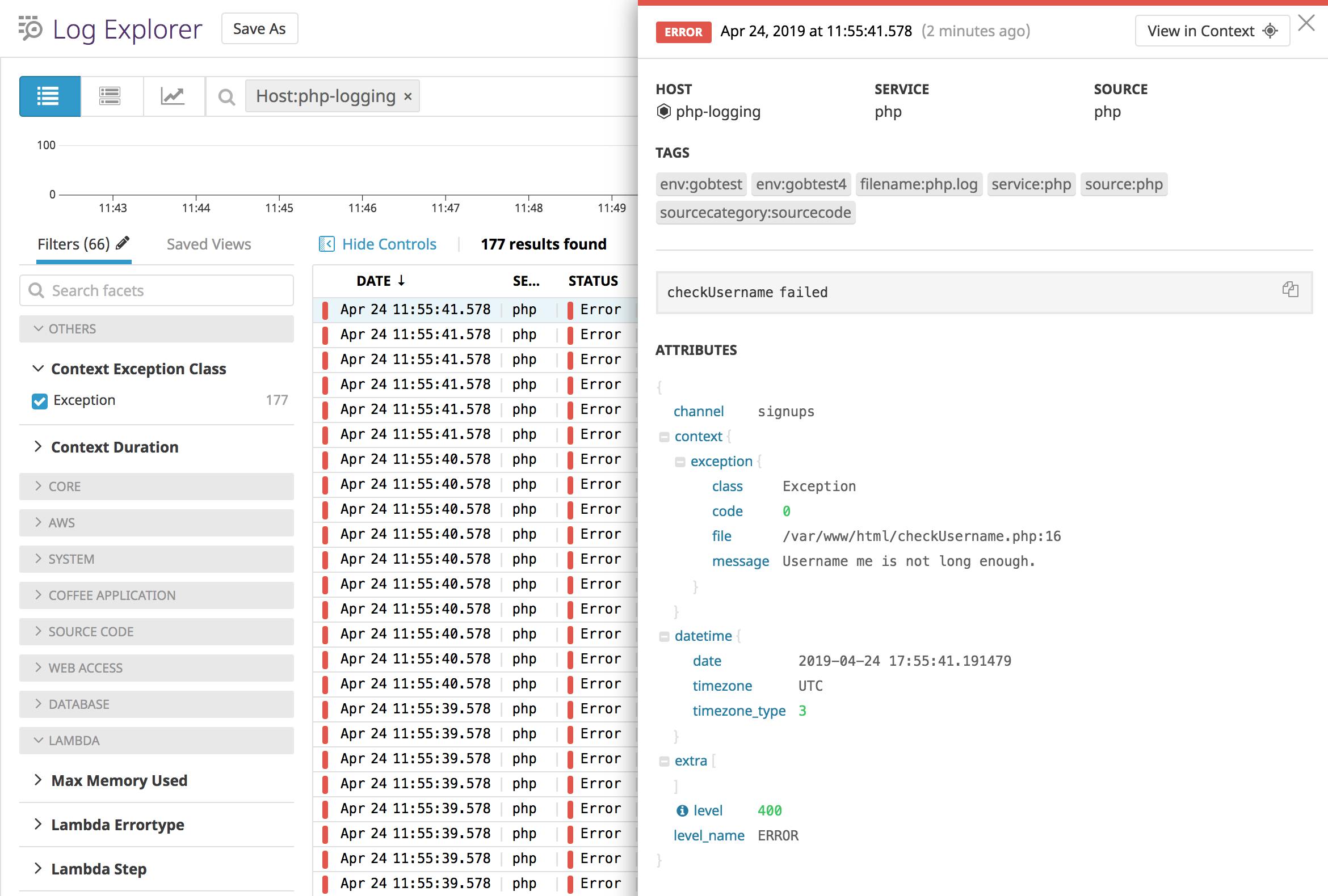 How to collect, customize, and analyze PHP logs | Datadog