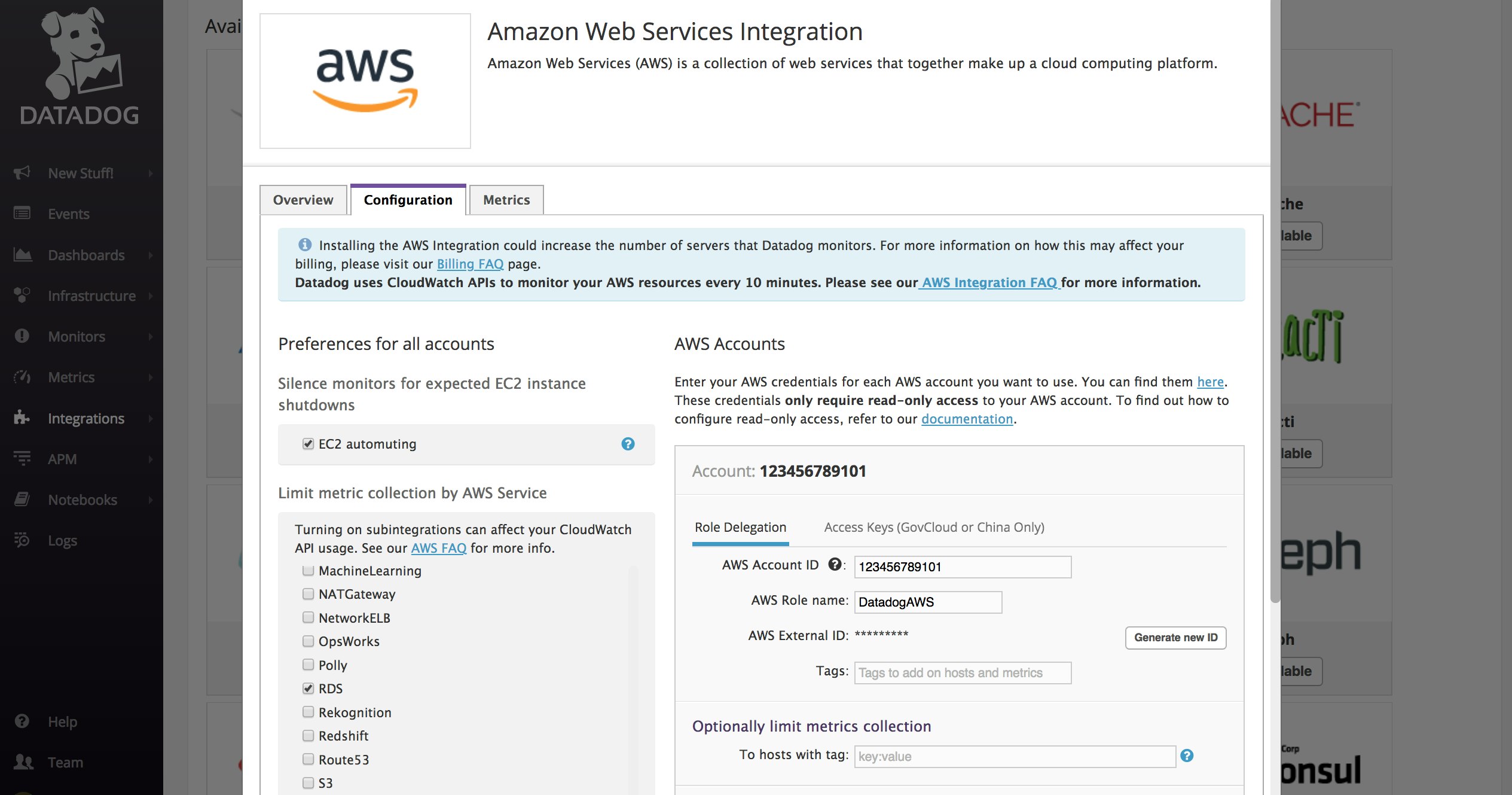 PostgreSQL RDS monitoring data collection through Datadog integration PostgreSQL RDS monitoring data collection through Datadog integration