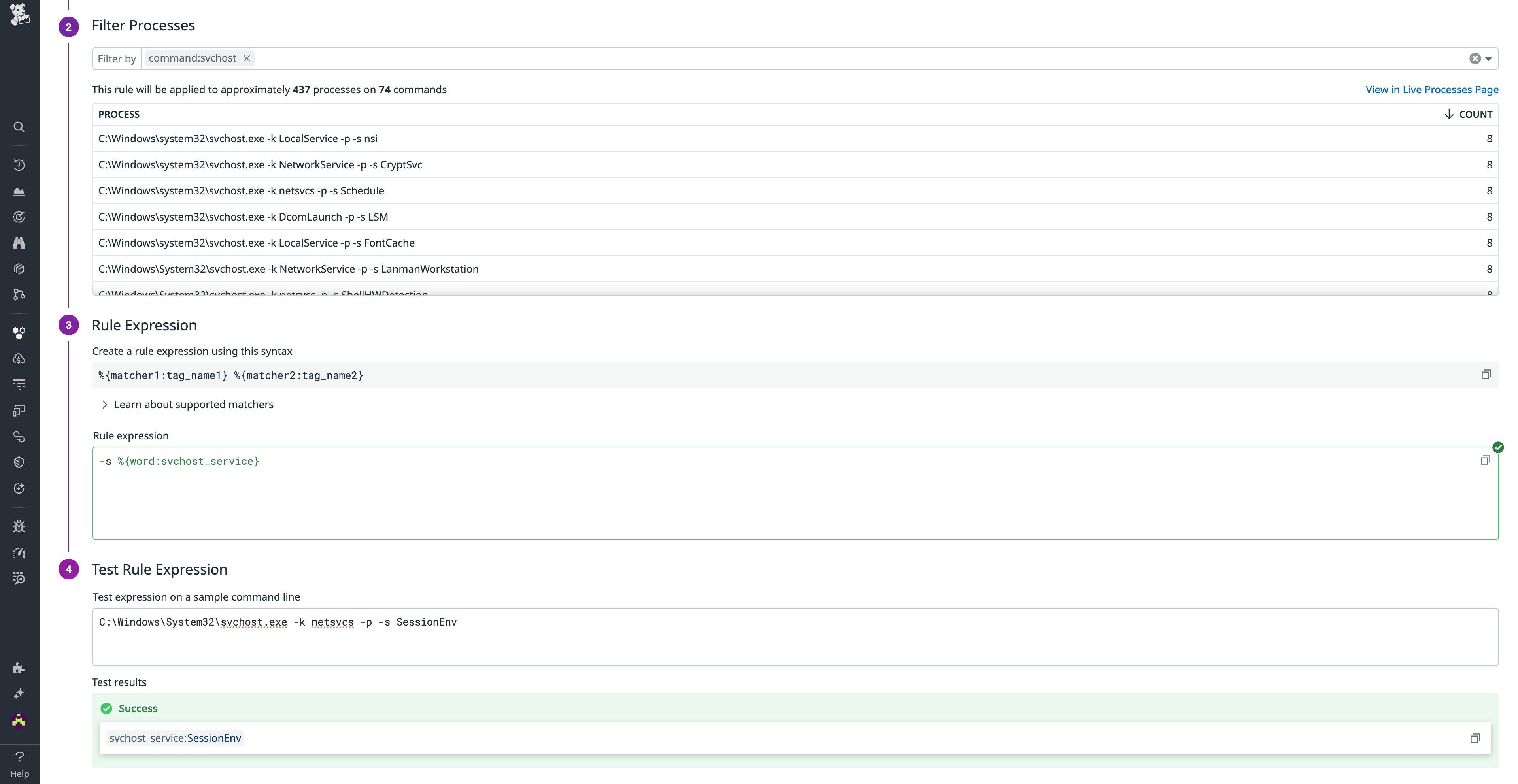 Monitor processes running on specific services with Process Tag Rules Monitor processes running on specific services with Process Tag Rules