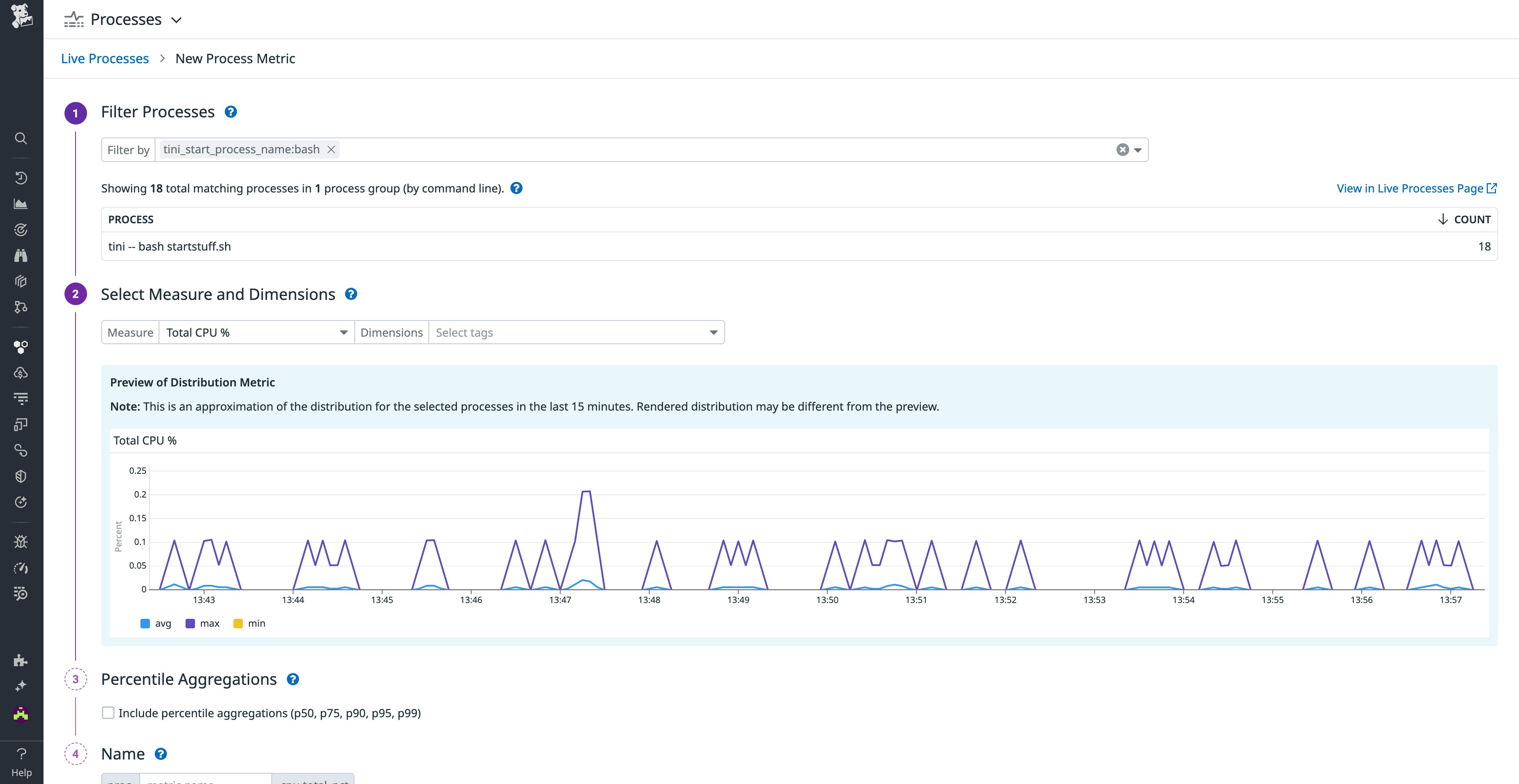 Customize the dimensions for new process metrics Customize the dimensions for new process metrics