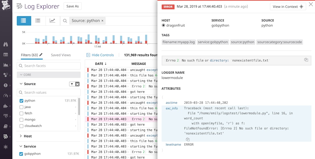 Python logging formats: How to collect and centralize Python logs | Datadog