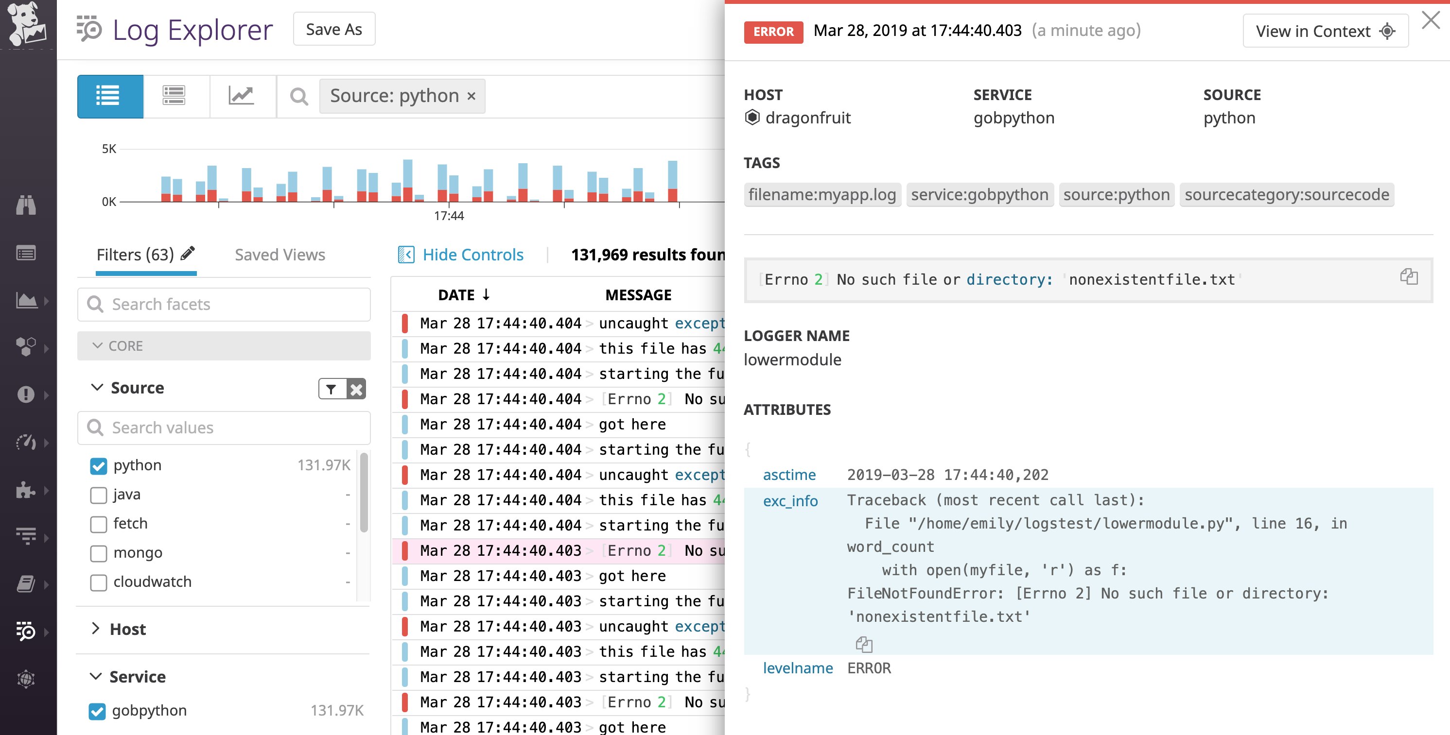 Python logging formats: How to collect and centralize Python logs | Datadog