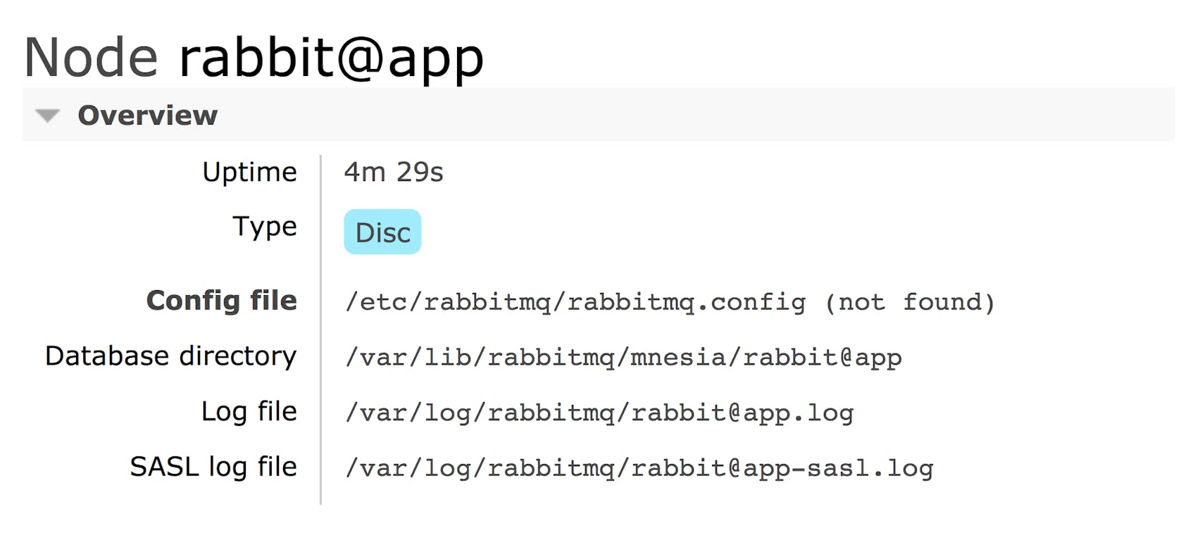 RabbitMQ monitoring tools - The location of a node's default configuration file within the management UI