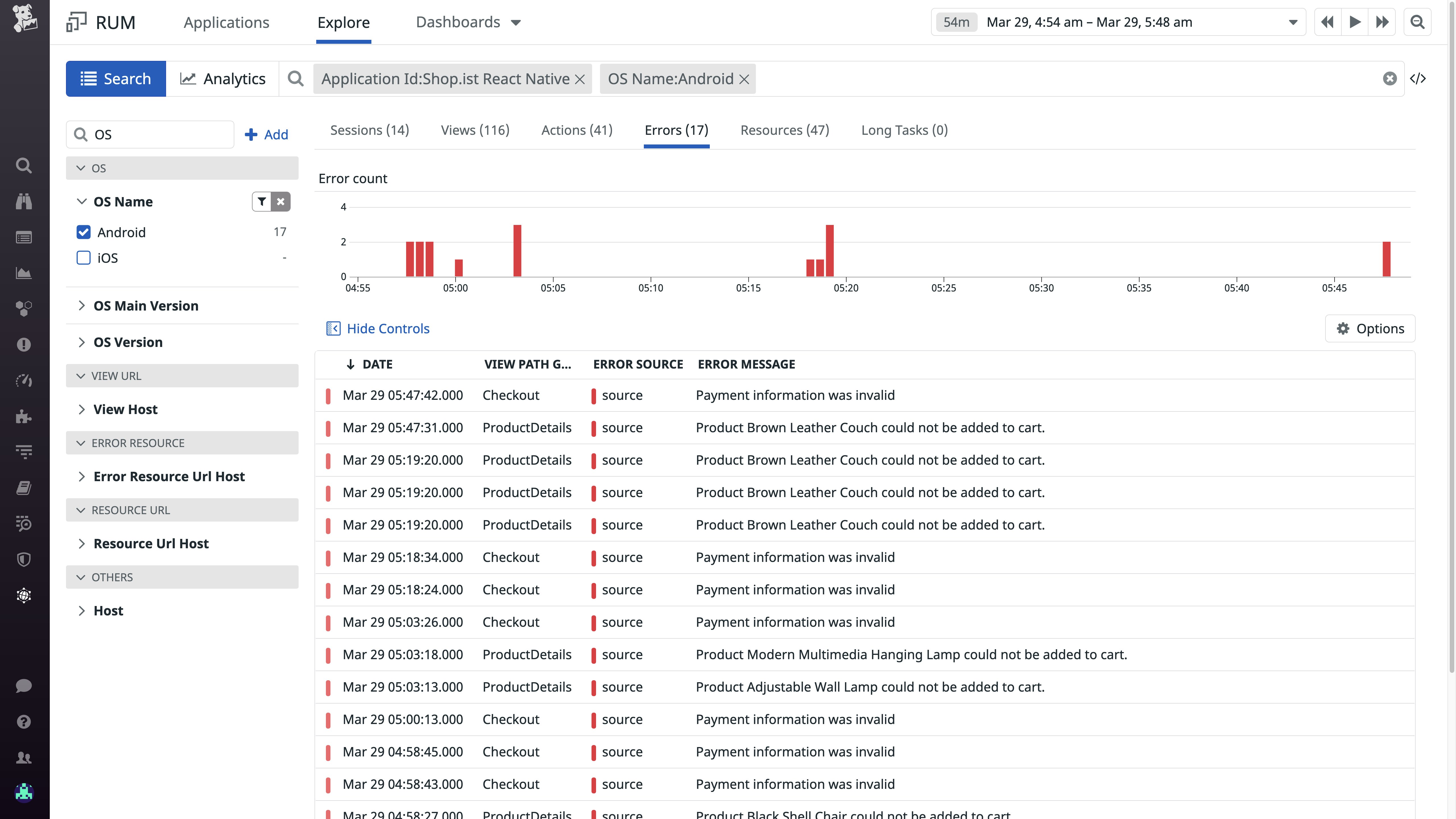 React Native monitoring - Viewing errors emitted by a React Native application. React Native monitoring - Viewing errors emitted by a React Native application.
