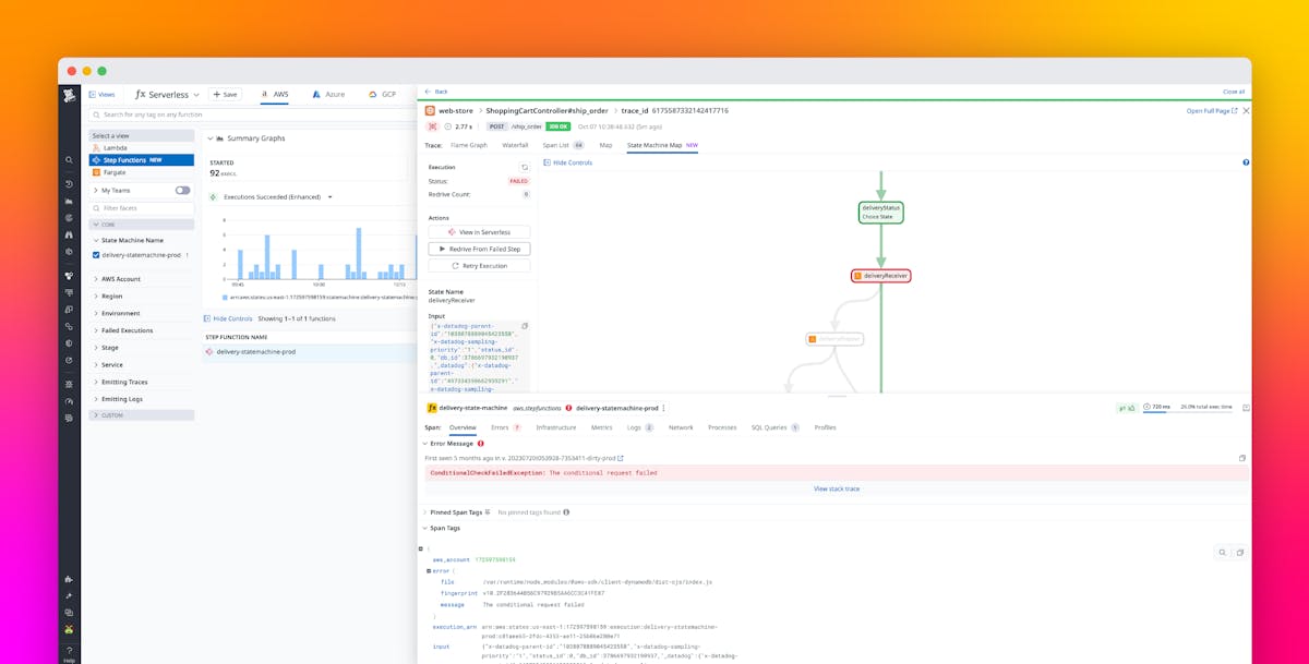 Reduce your AWS Step Functions’ error remediation time by redriving executions directly from Datadog