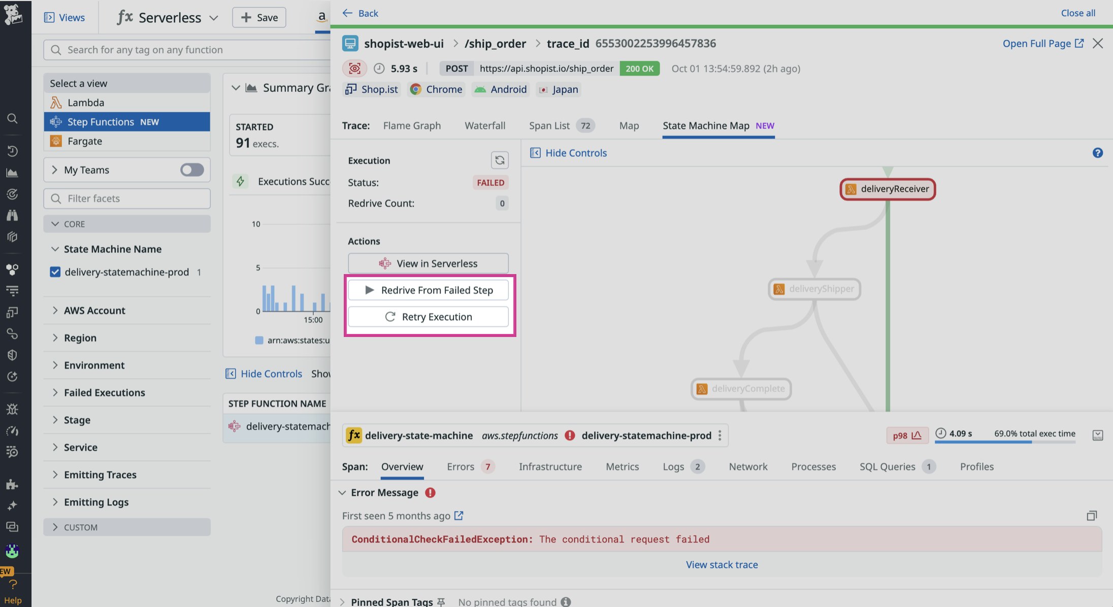Redrive step functions directly from Datadog Redrive step functions directly from Datadog