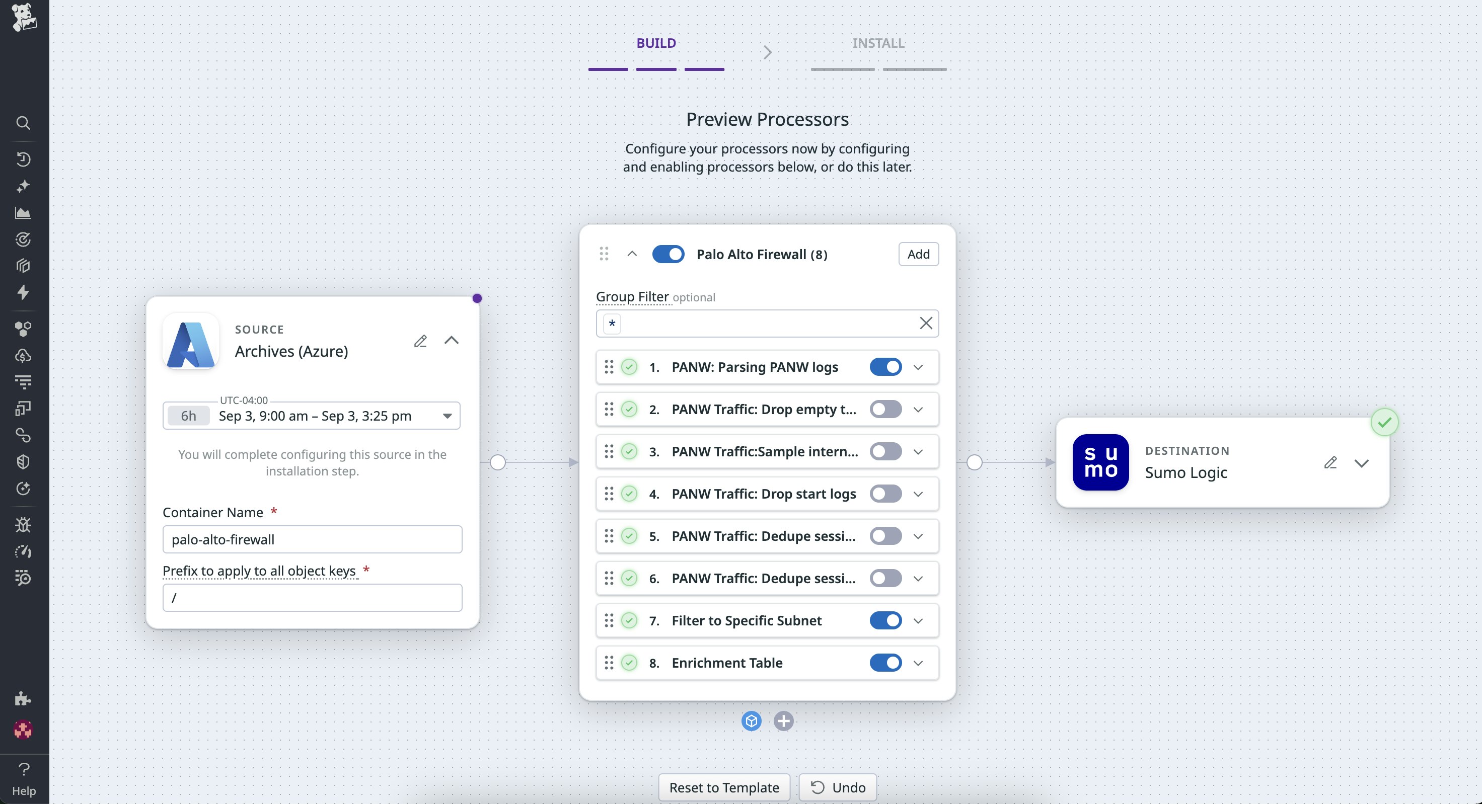 Rehydrate archived Palo Alto Firewall Traffic logs with Observability Pipelines. Rehydrate archived Palo Alto Firewall Traffic logs with Observability Pipelines.