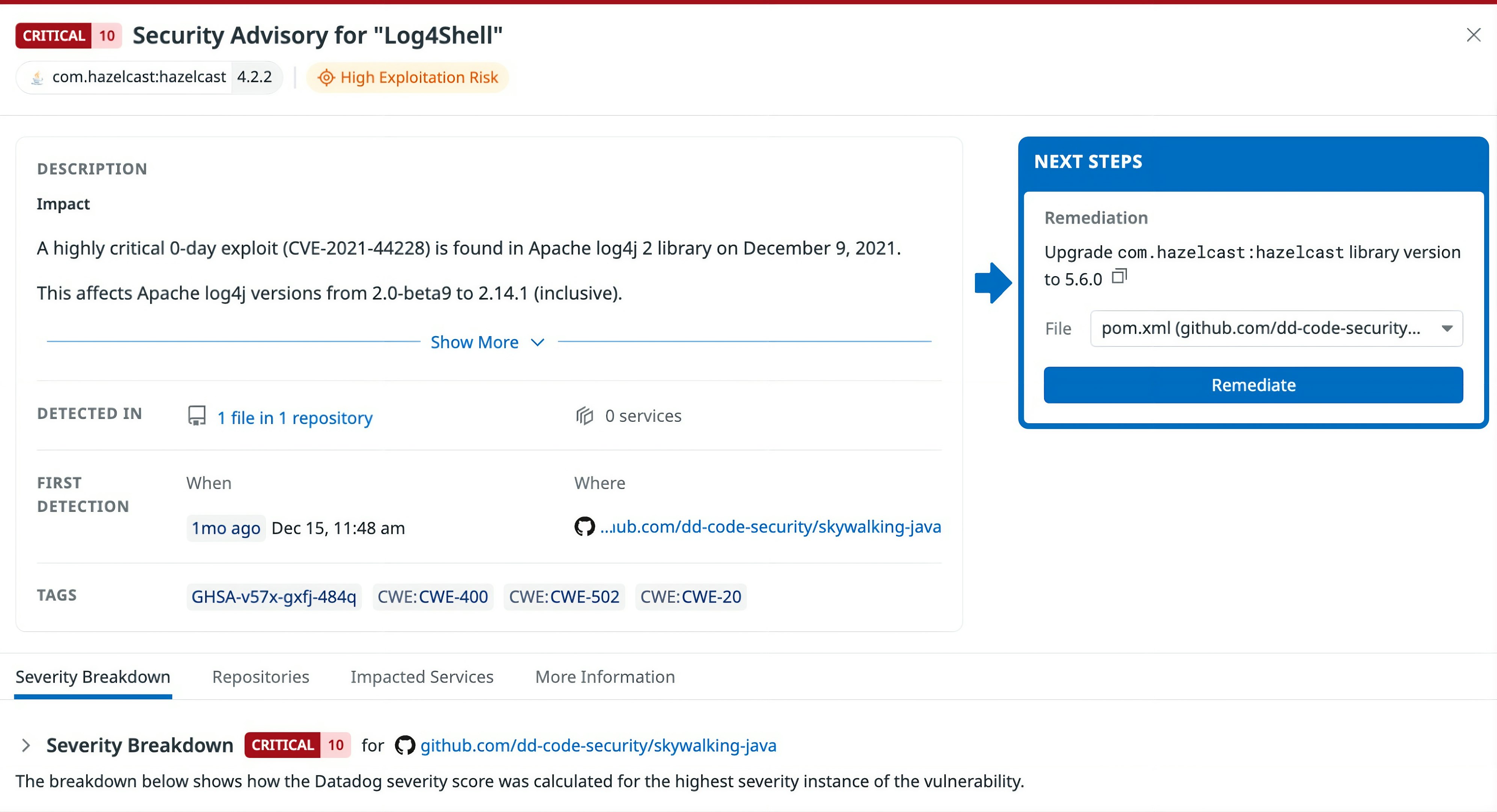 Security advisory with recommended next step: Upgrade the affected dependency to a safe version. Security advisory with recommended next step: Upgrade the affected dependency to a safe version.