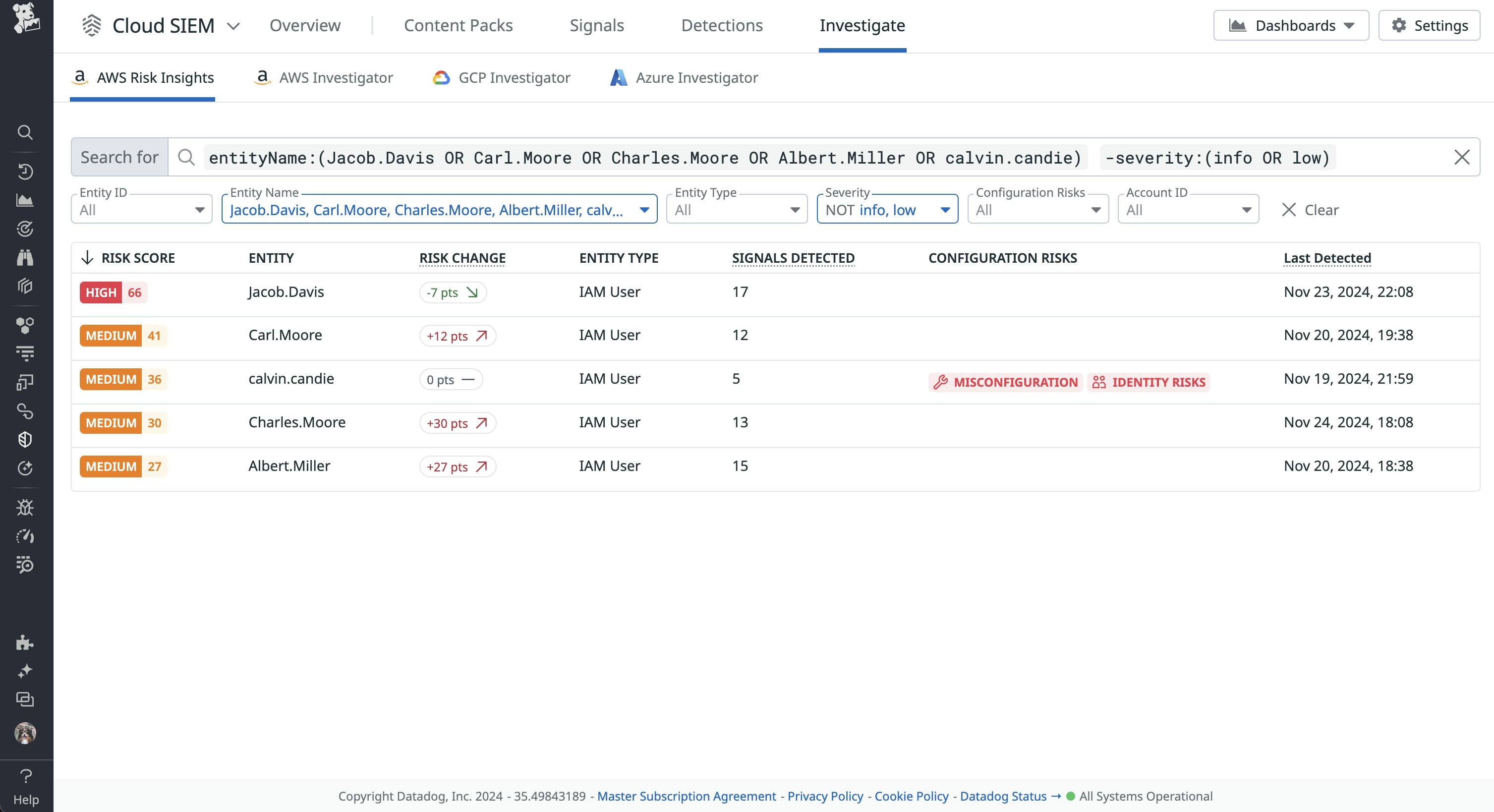 Entities List Entities List
