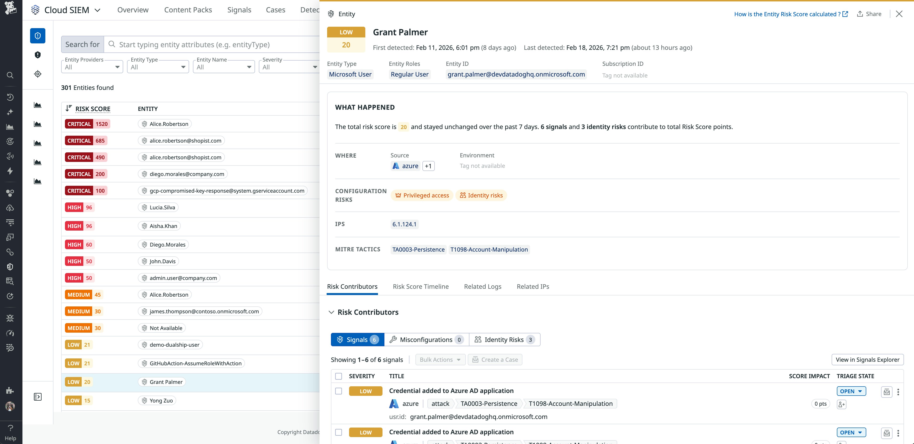 Use the Entity Side Panel to review an Azure entity's context and risk score breakdown. Use the Entity Side Panel to review an Azure entity's context and risk score breakdown.