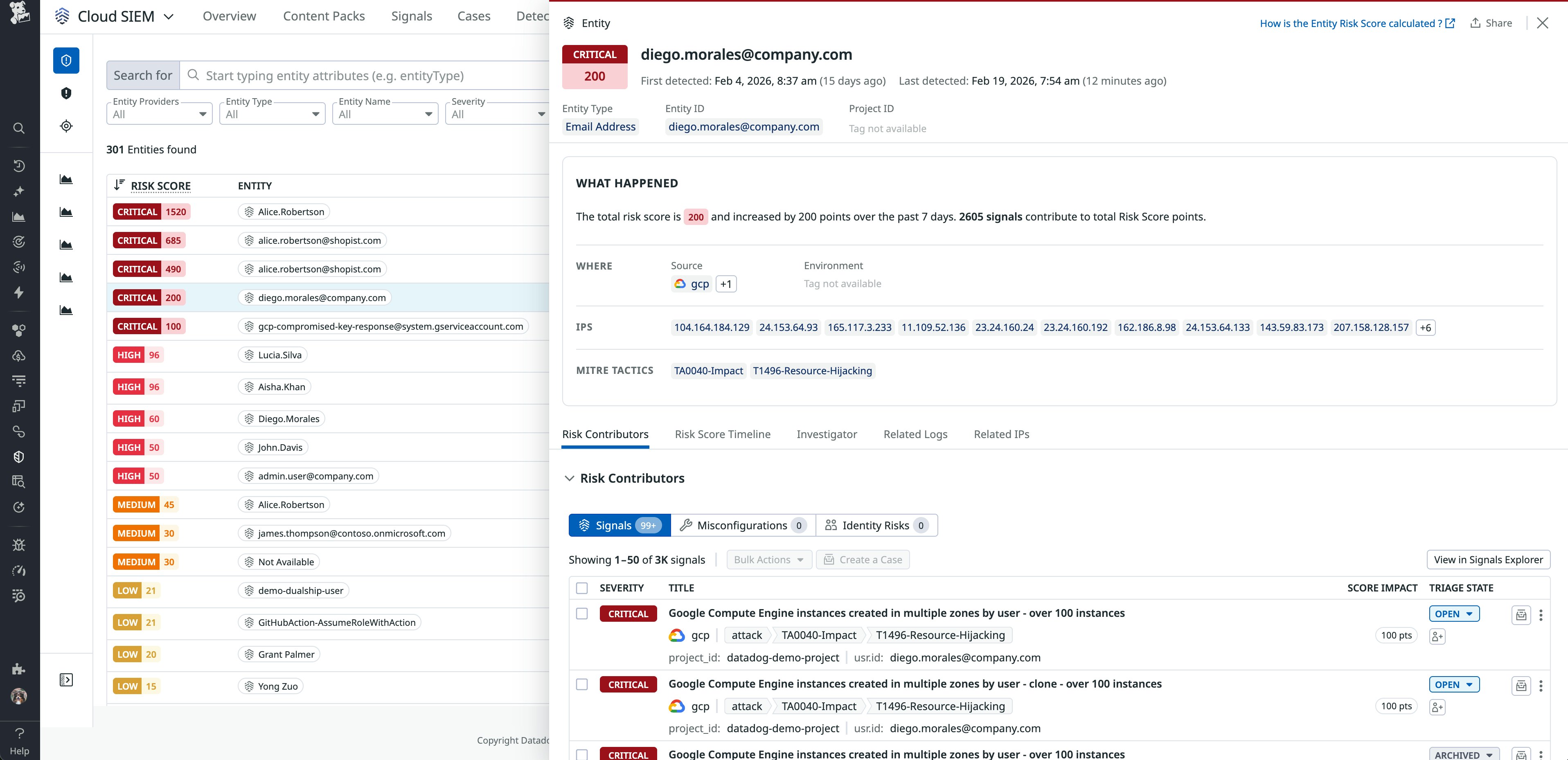 Use the Entity Side Panel to review a GCP entity's context and risk score breakdown. Use the Entity Side Panel to review a GCP entity's context and risk score breakdown.