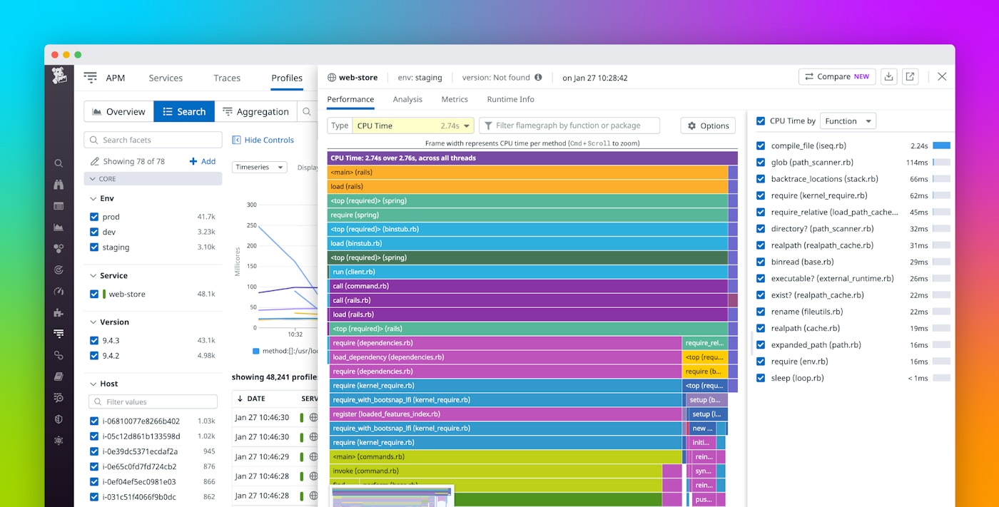 Analyze Ruby code performance with Datadog Continuous Profiler Analyze Ruby code performance with Datadog Continuous Profiler