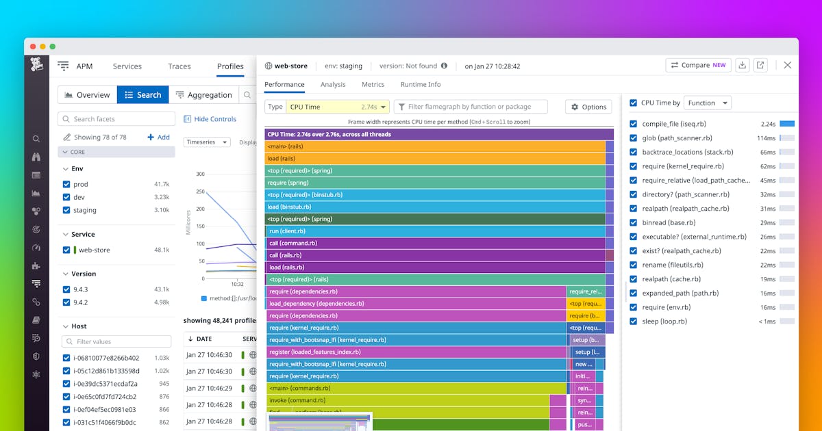 Analyze Ruby code performance with Datadog Continuous Profiler | Datadog