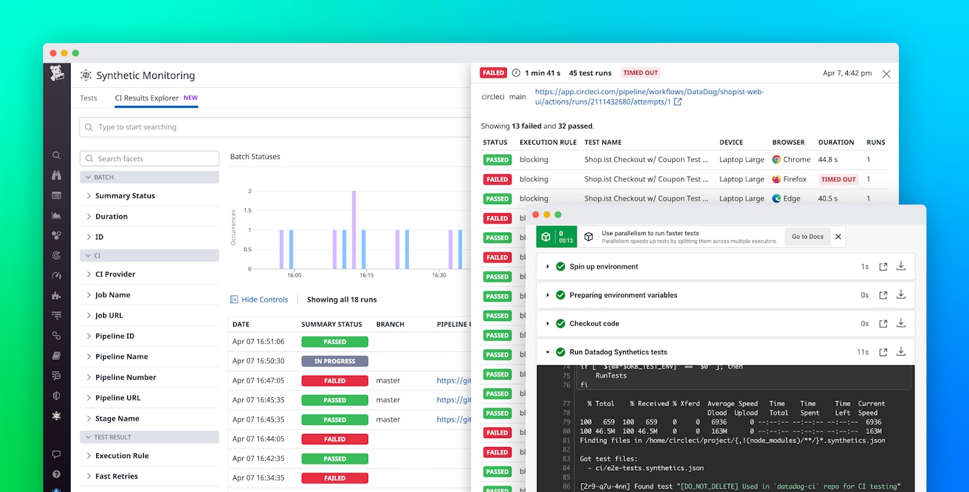 Run Synthetic tests in your CI/CD pipelines with the Datadog CircleCI orb Run Synthetic tests in your CI/CD pipelines with the Datadog CircleCI orb