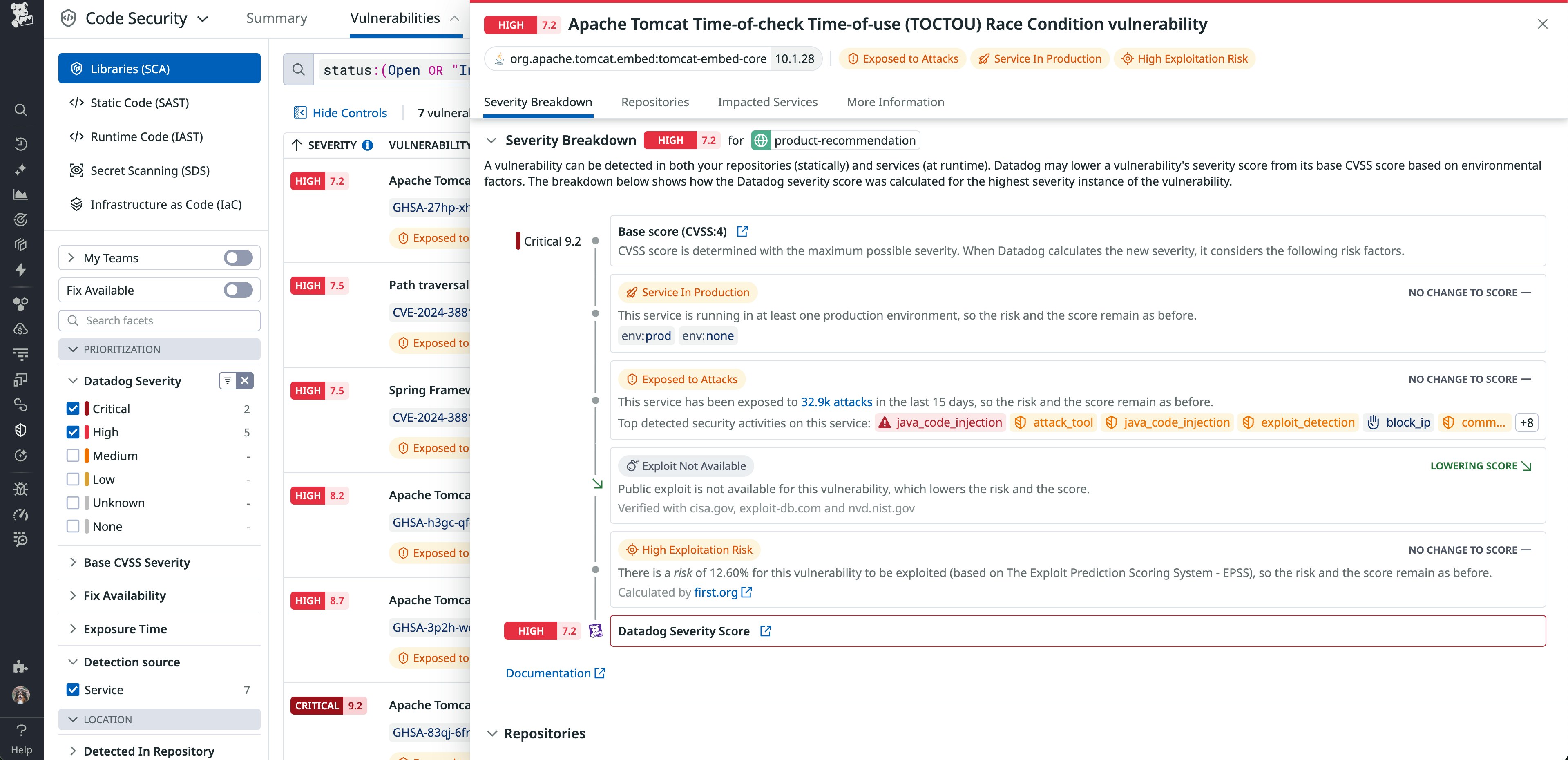 Apache Tomcat vulnerability with a Severity Score of 7.2 Apache Tomcat vulnerability with a Severity Score of 7.2