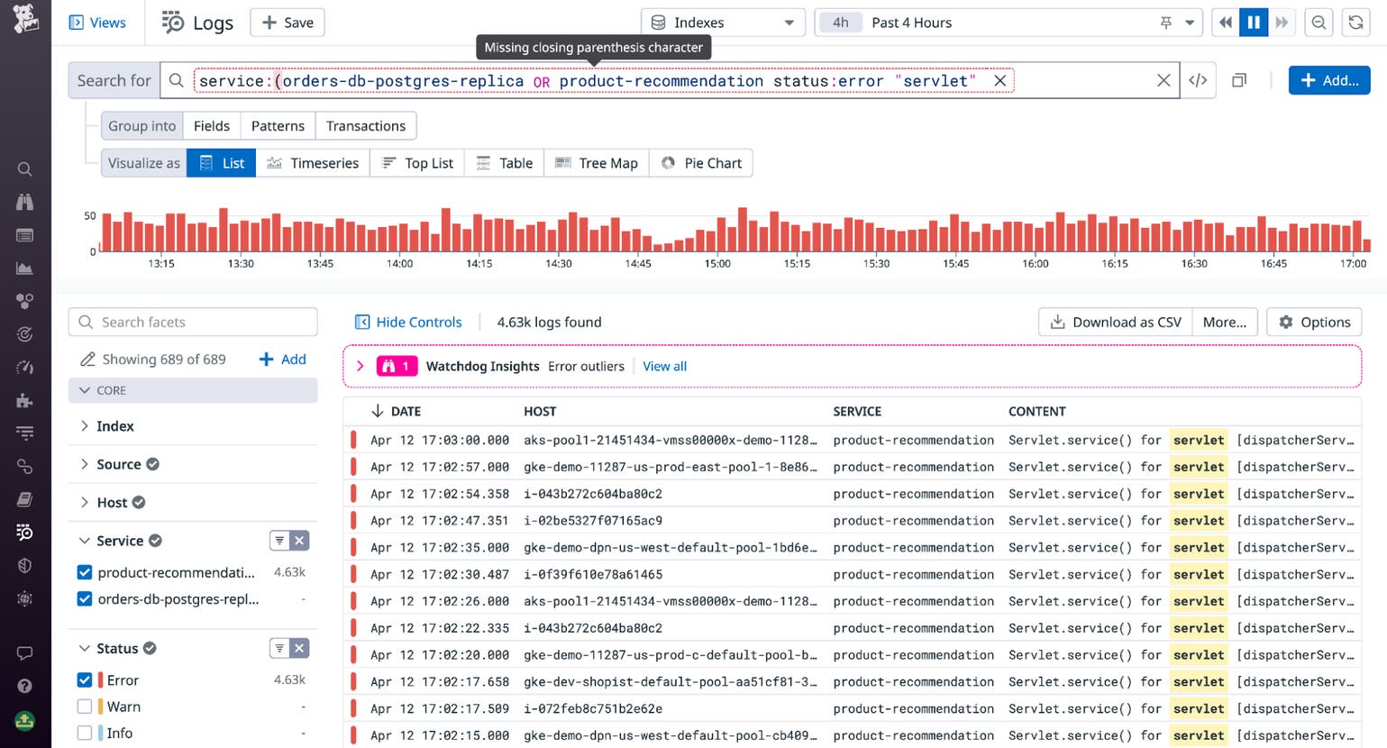 Search your logs efficiently with Datadog Log Management | Datadog