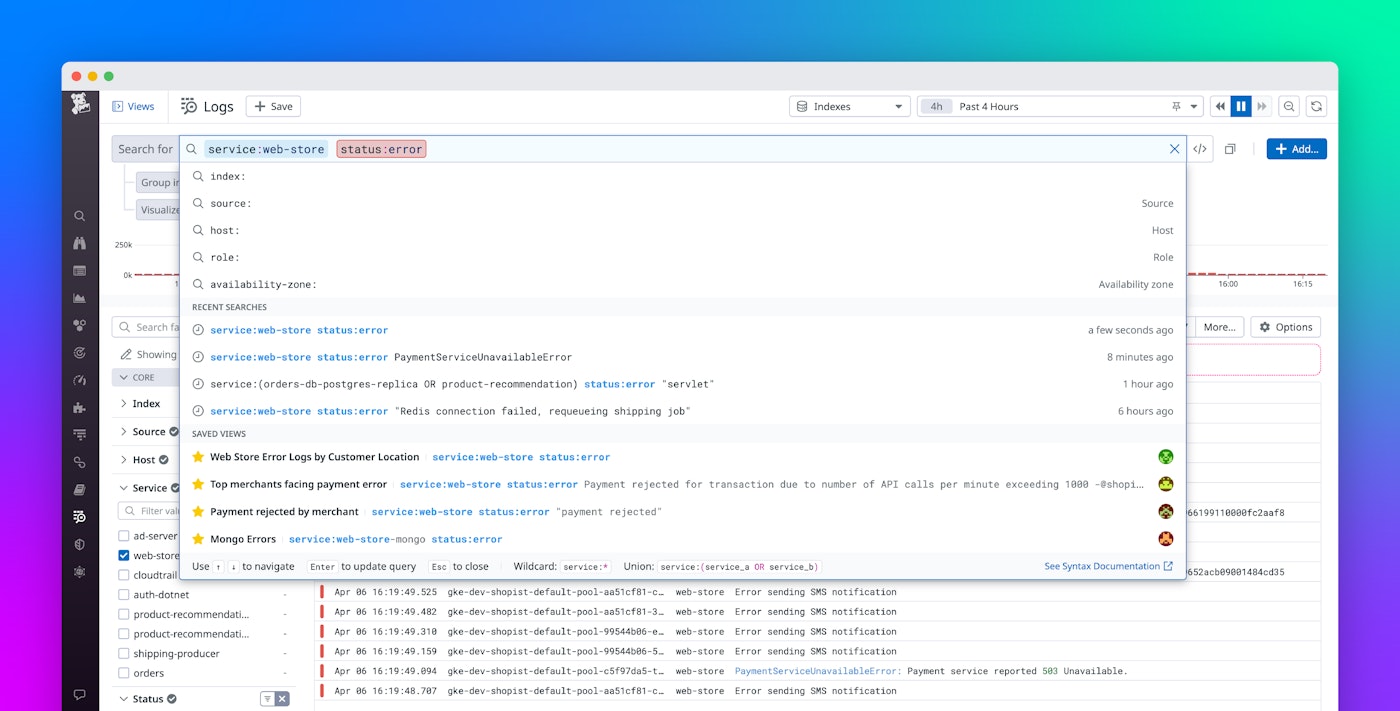 Search your logs efficiently with Datadog Log Management Search your logs efficiently with Datadog Log Management