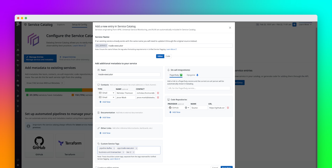 Easily add tags and metadata to your services using the simplified Service Catalog setup Easily add tags and metadata to your services using the simplified Service Catalog setup