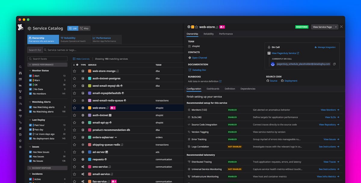 Simplify Microservice Governance With the Datadog Service Catalog | Datadog