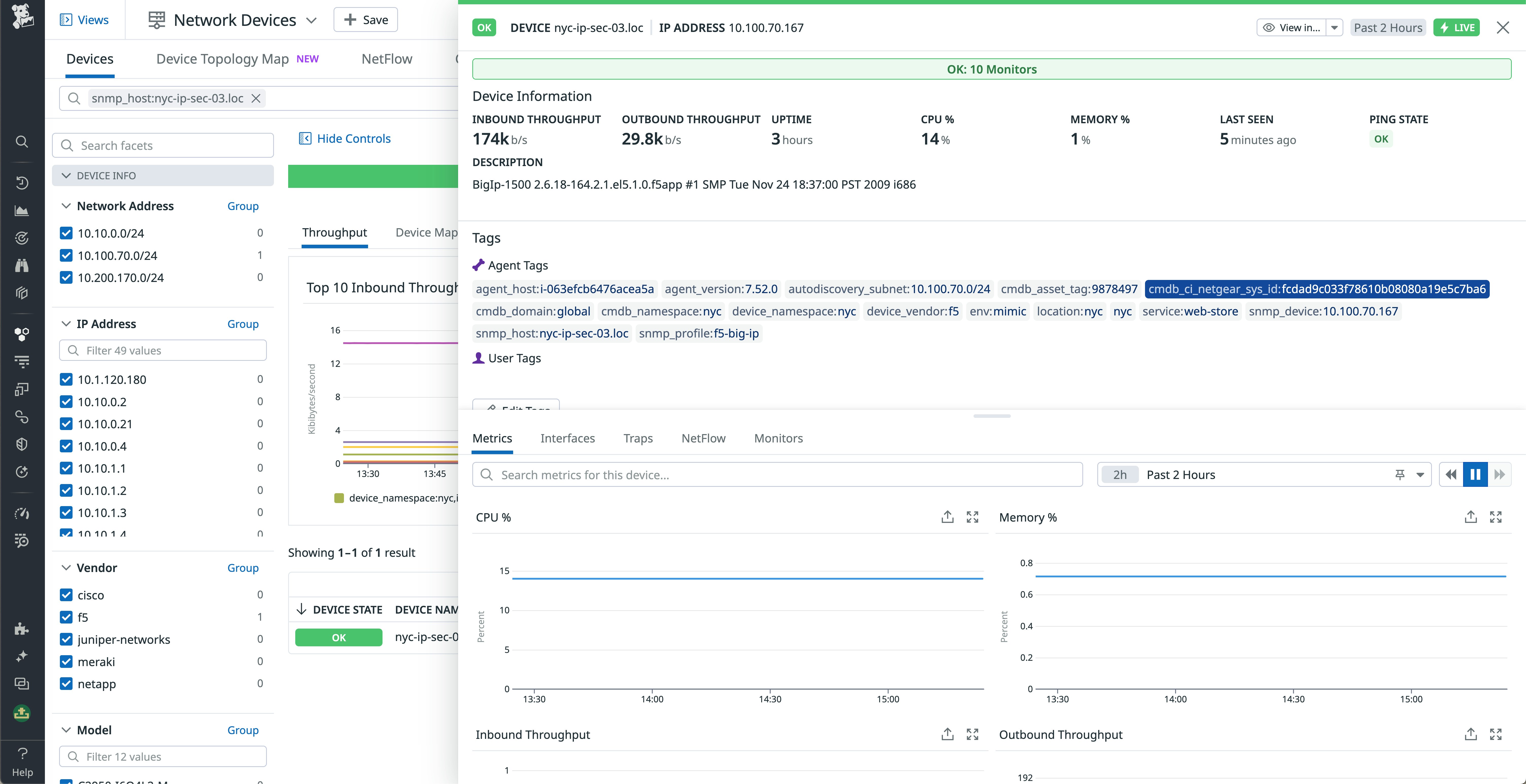 ServiceNow network device tagging in Datadog NDM ServiceNow network device tagging in Datadog NDM