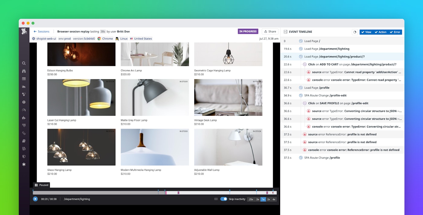 Use Datadog Session Replay to view real-time user journeys Use Datadog Session Replay to view real-time user journeys