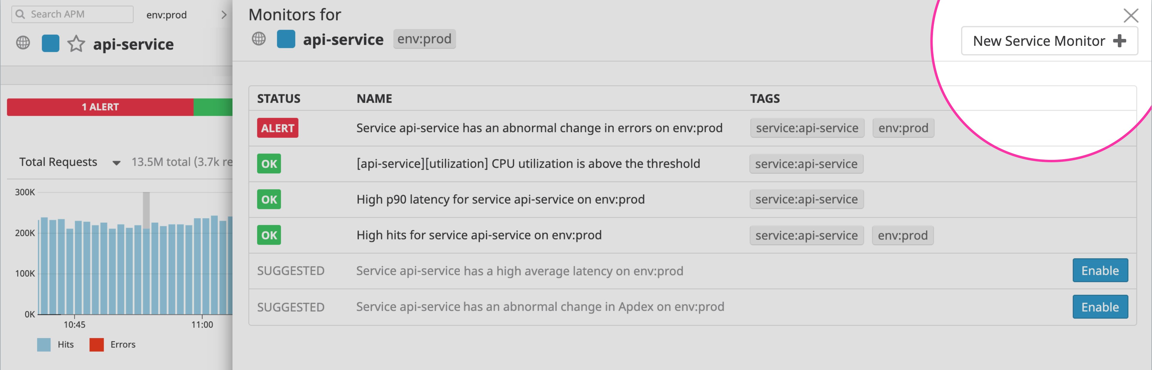 APM alerts in Datadog APM alerts in Datadog