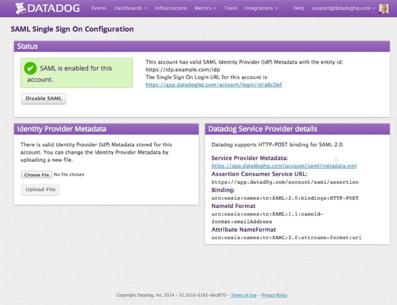 Single Sign on Now Available for Datadog Using SAML | Datadog