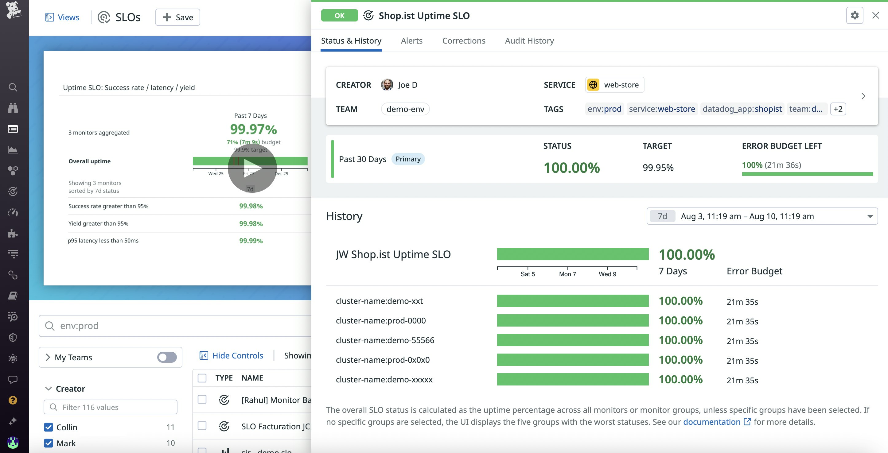 Set SLOs around availability to determine when to reach out to on-call engineers. Set SLOs around availability to determine when to reach out to on-call engineers.