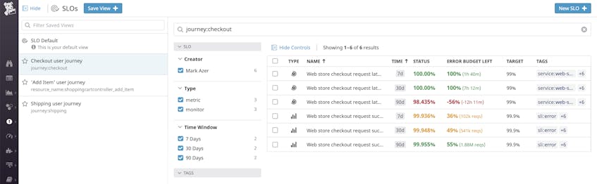 Track the Status of All Your SLOs in Datadog | Datadog