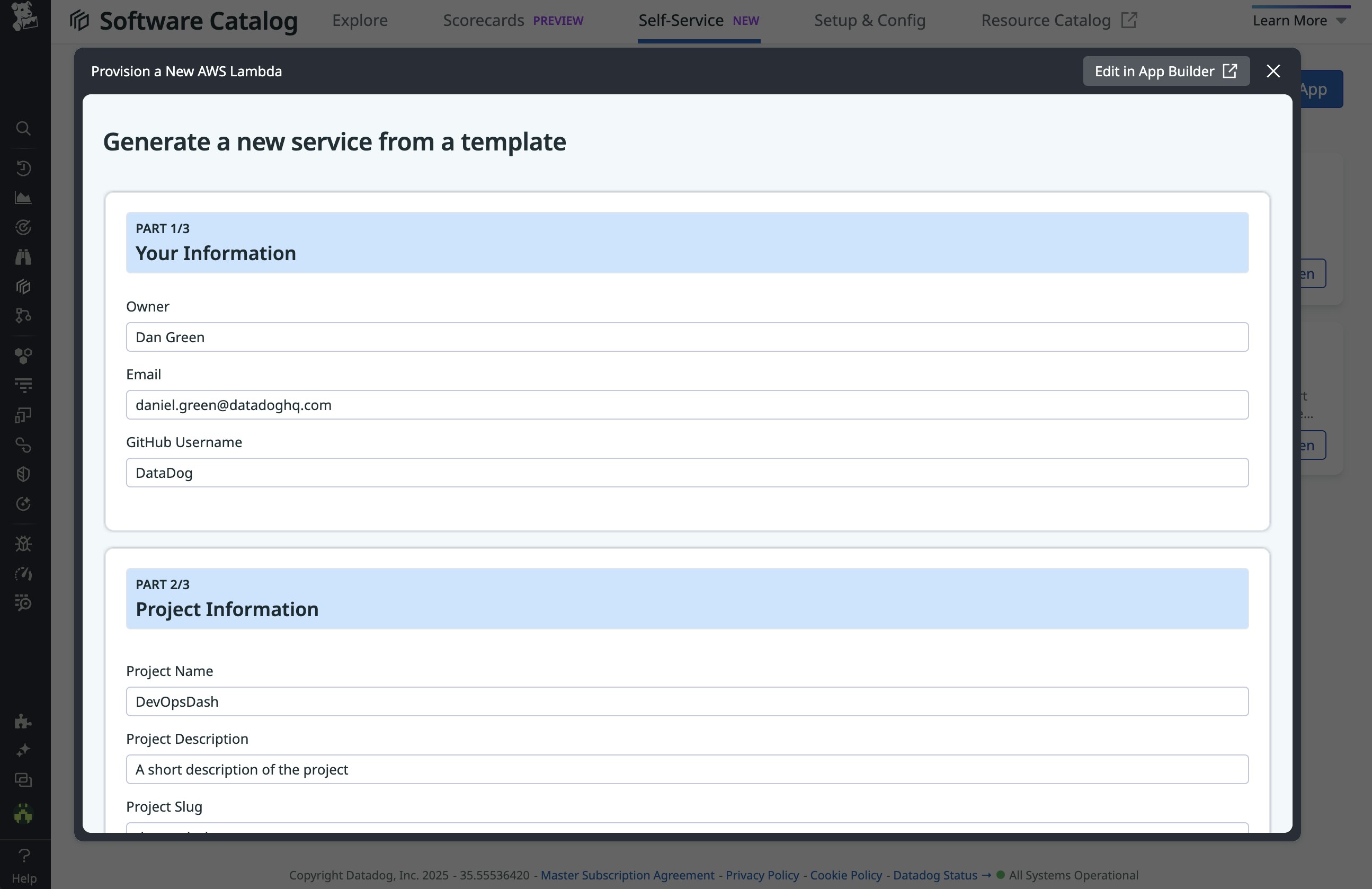 A self-service action to create a new service from a template A self-service action to create a new service from a template