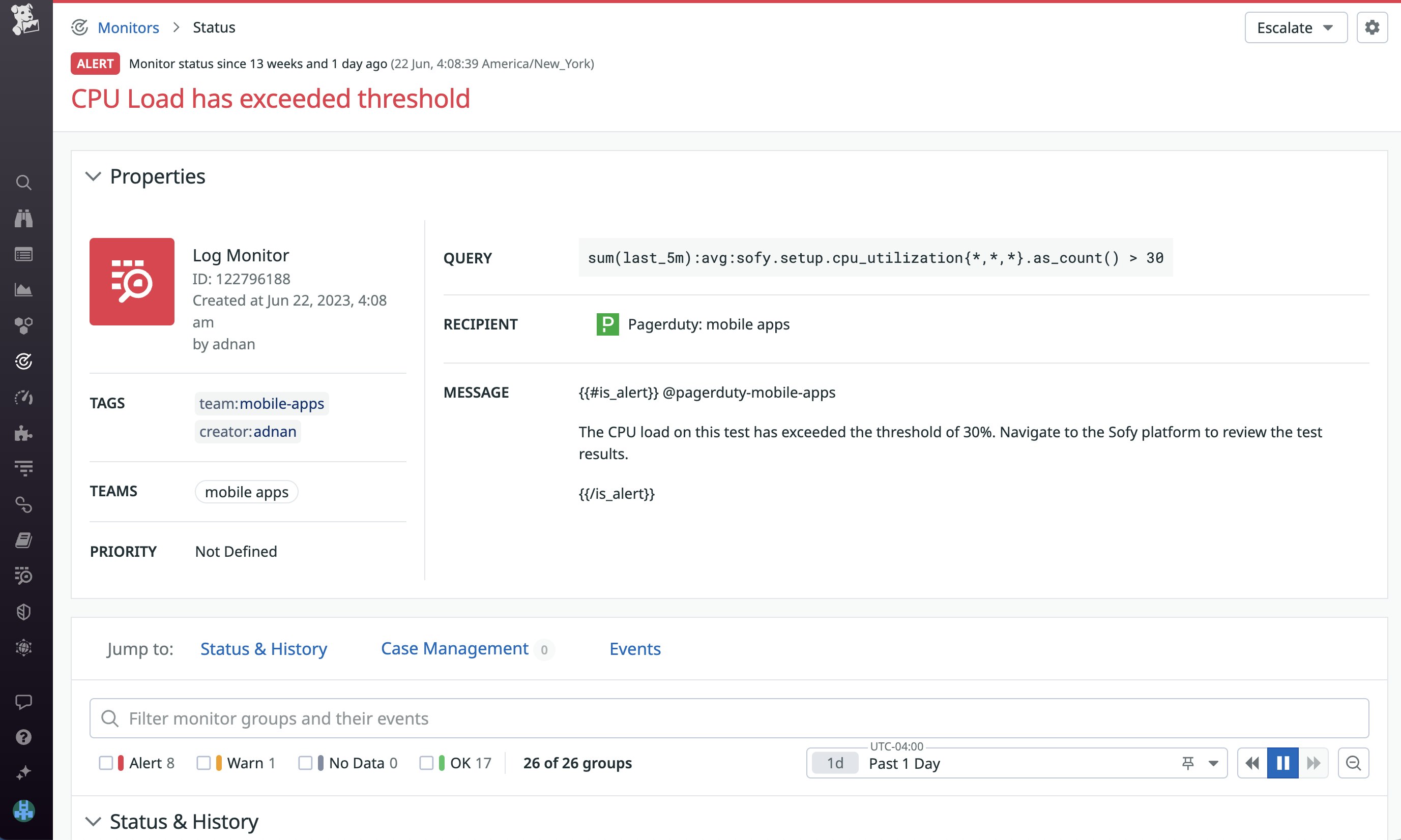 Configure alerts based on your Sofy mobile app testing data. Configure alerts based on your Sofy mobile app testing data.
