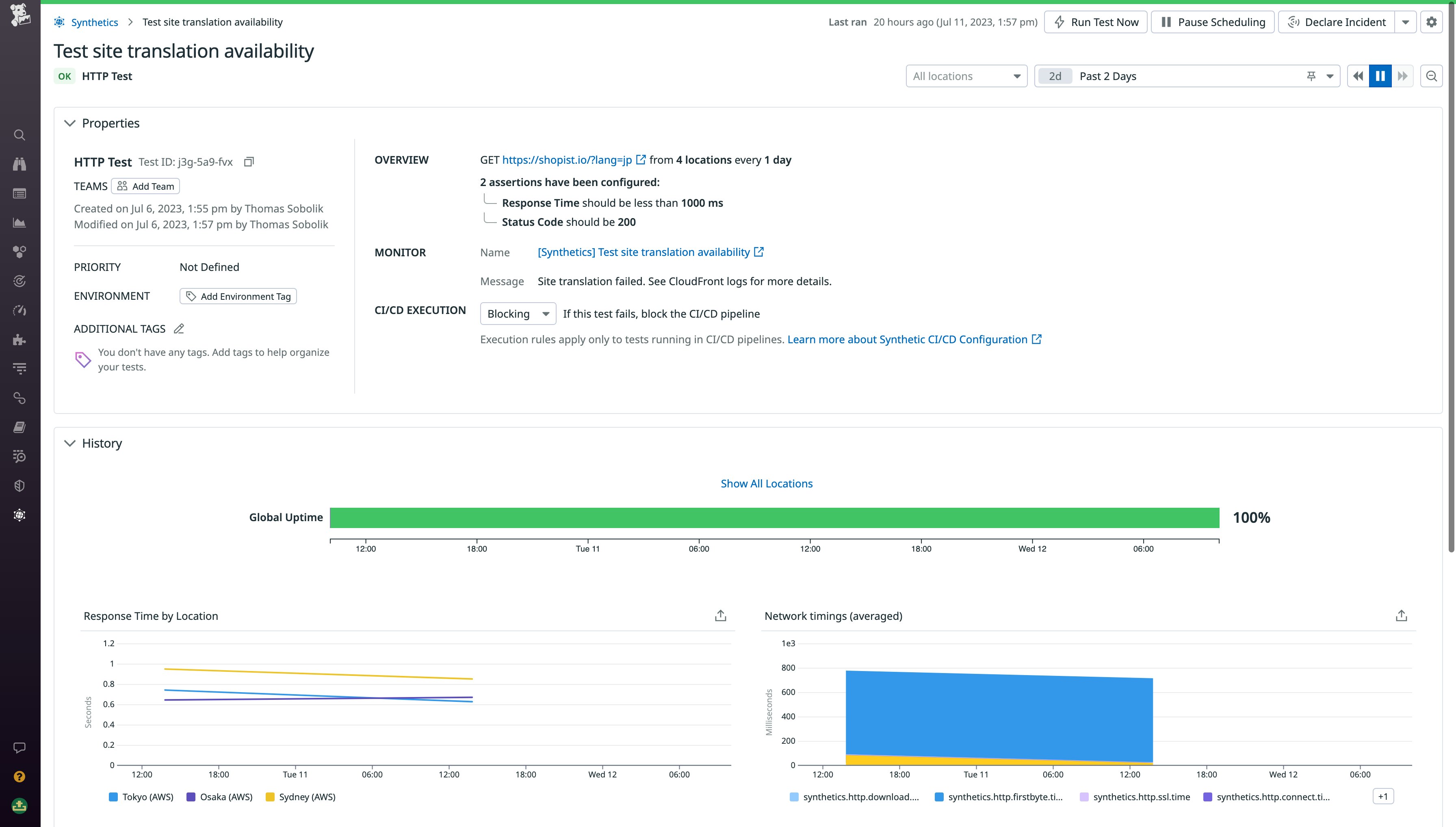 Using an HTTP test to check the availability and health of a CDN edge function endpoint Using an HTTP test to check the availability and health of a CDN edge function endpoint