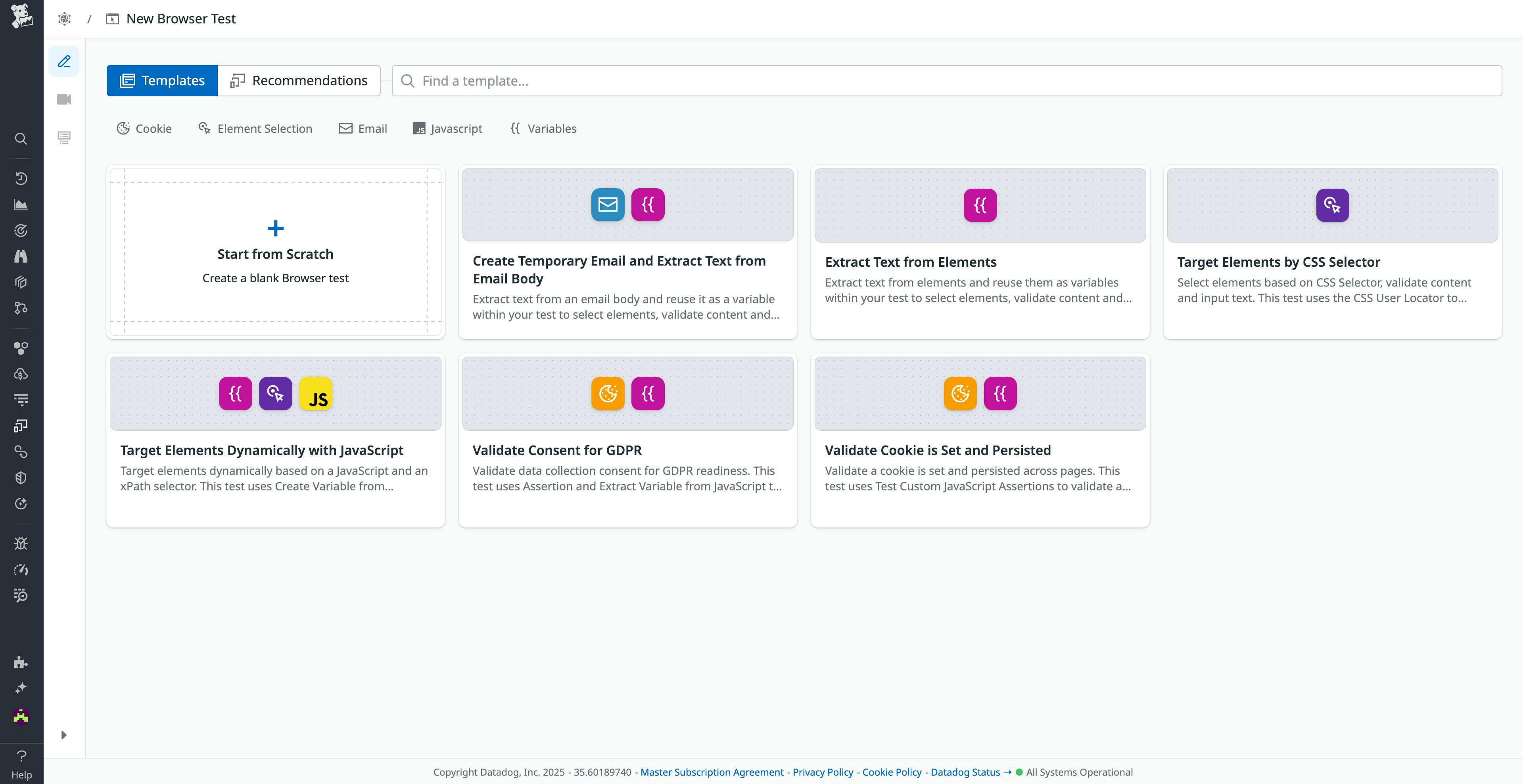 New browser test templates in Datadog Synthetic Monitoring New browser test templates in Datadog Synthetic Monitoring