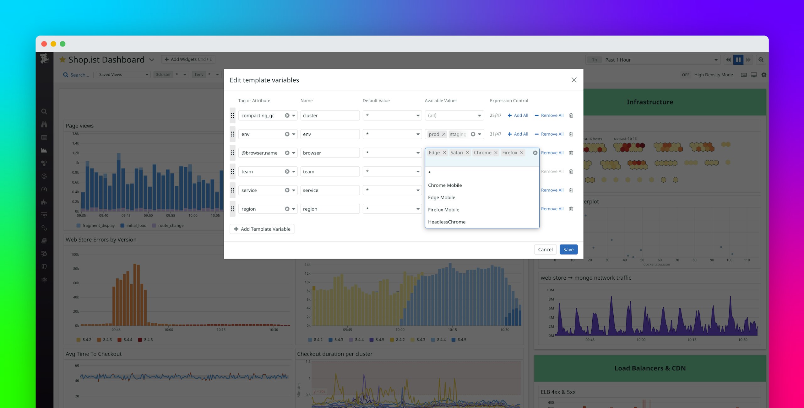 Filter Dashboards Faster With Template Variable Available Values Datadog