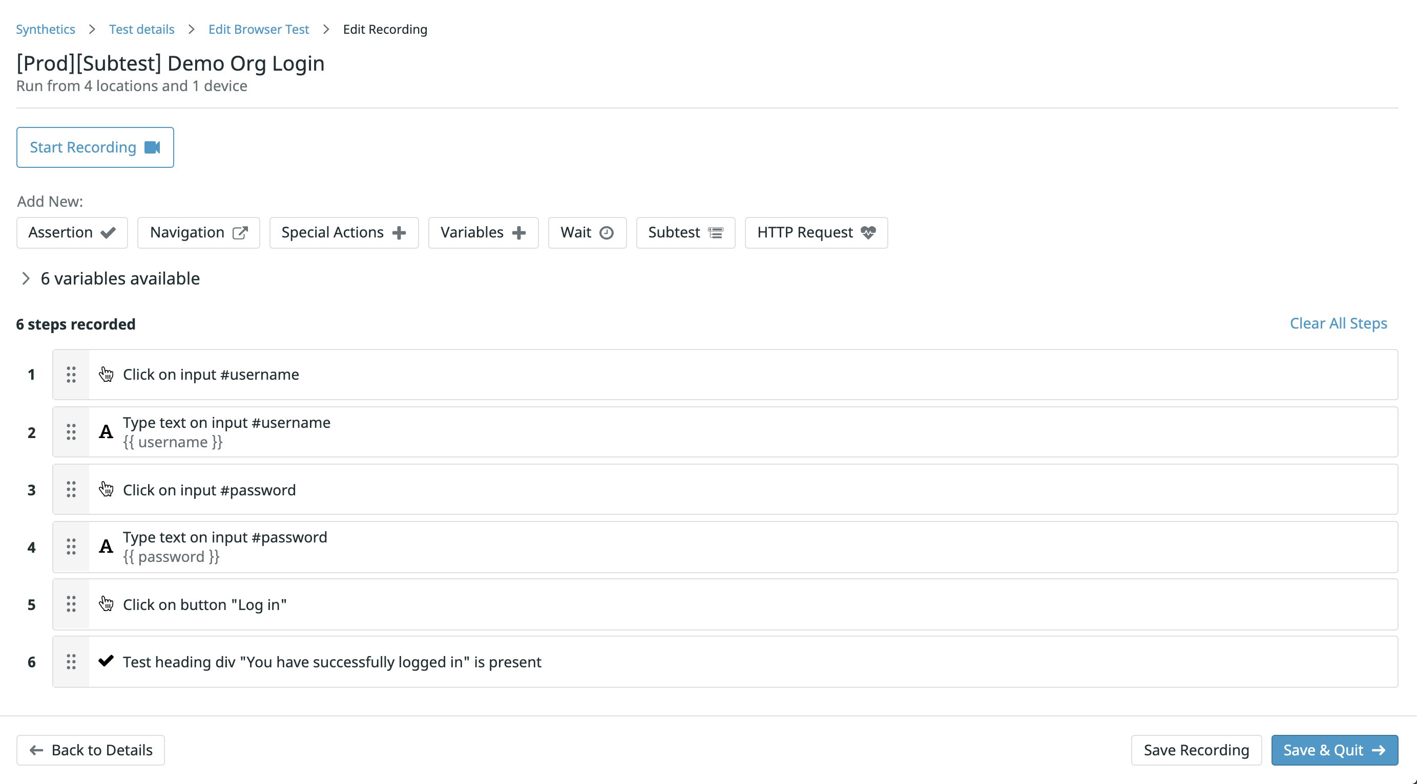 Use Datadog browser tests as subtests Use Datadog browser tests as subtests