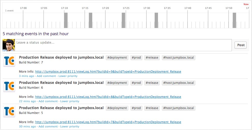 TeamCity builds entering the Datadog Events Stream