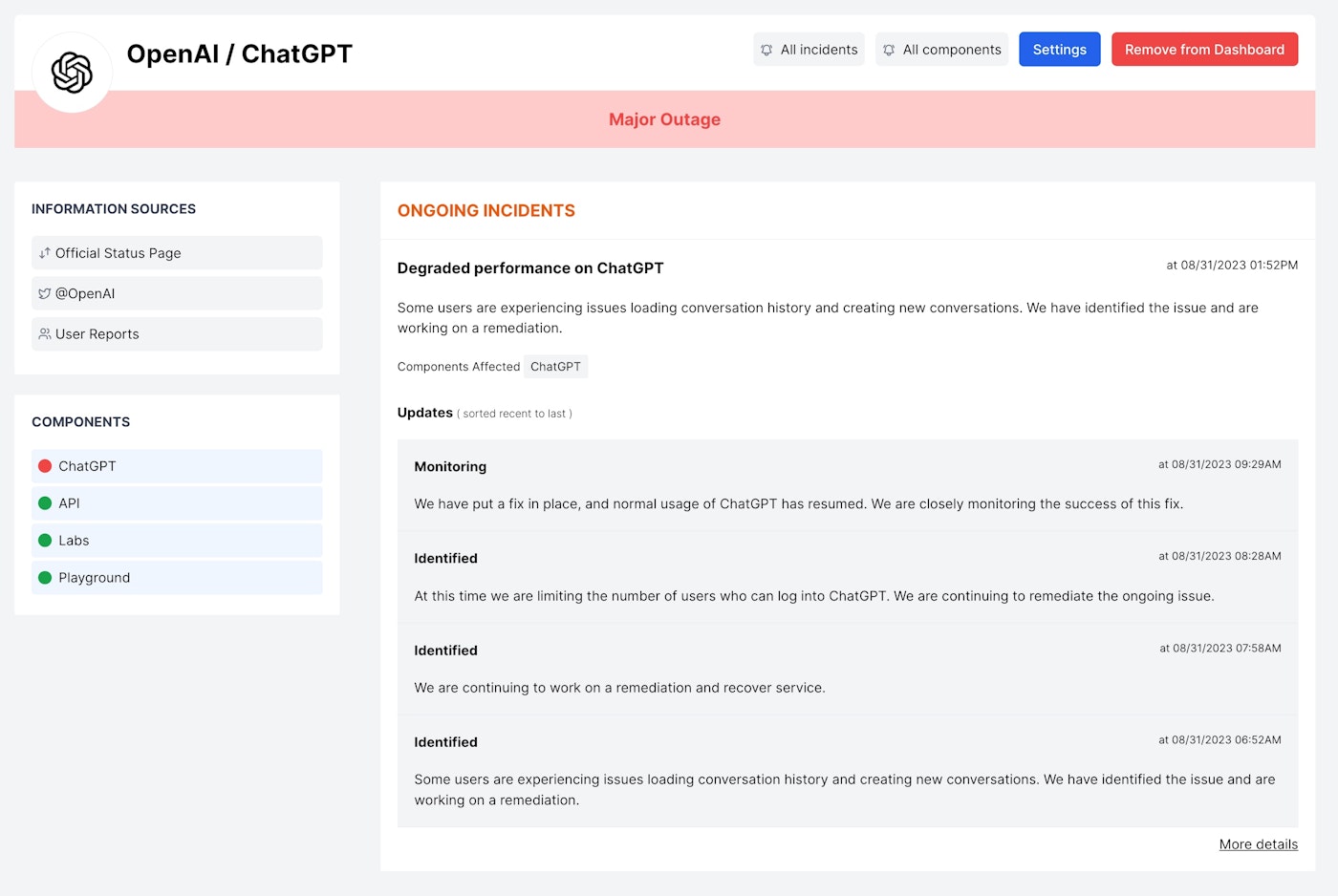 Pivot to IsDown to learn more about outages Pivot to IsDown to learn more about outages