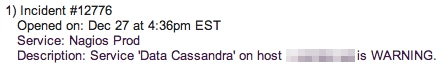 Typical alert with no useful information Typical alert with no useful information