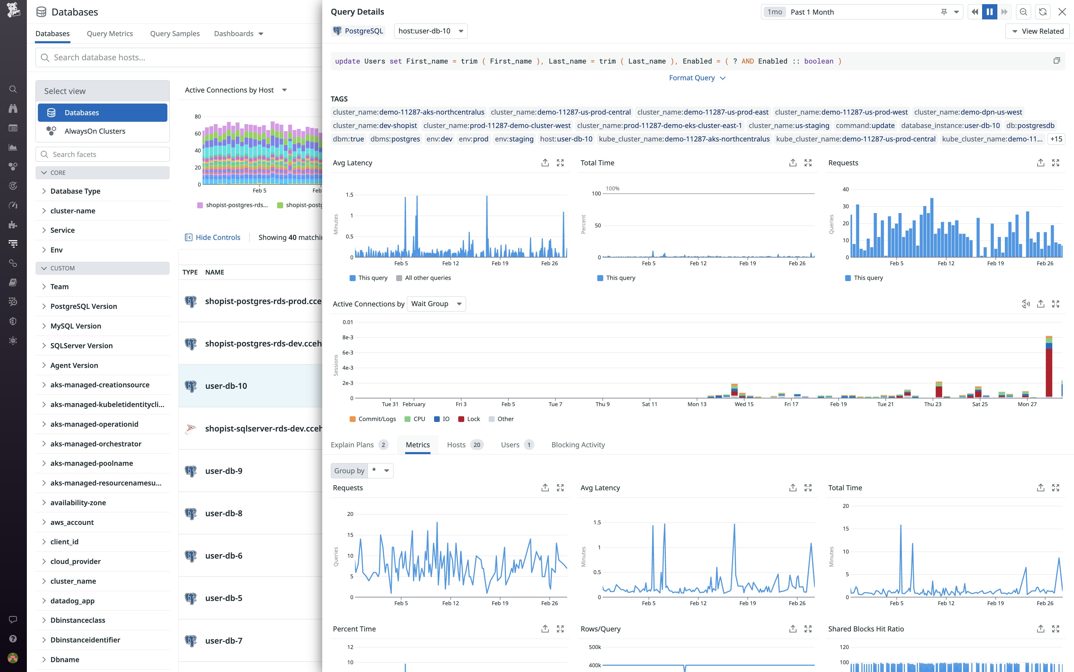 Query performance metrics in the Query Details panel Query performance metrics in the Query Details panel