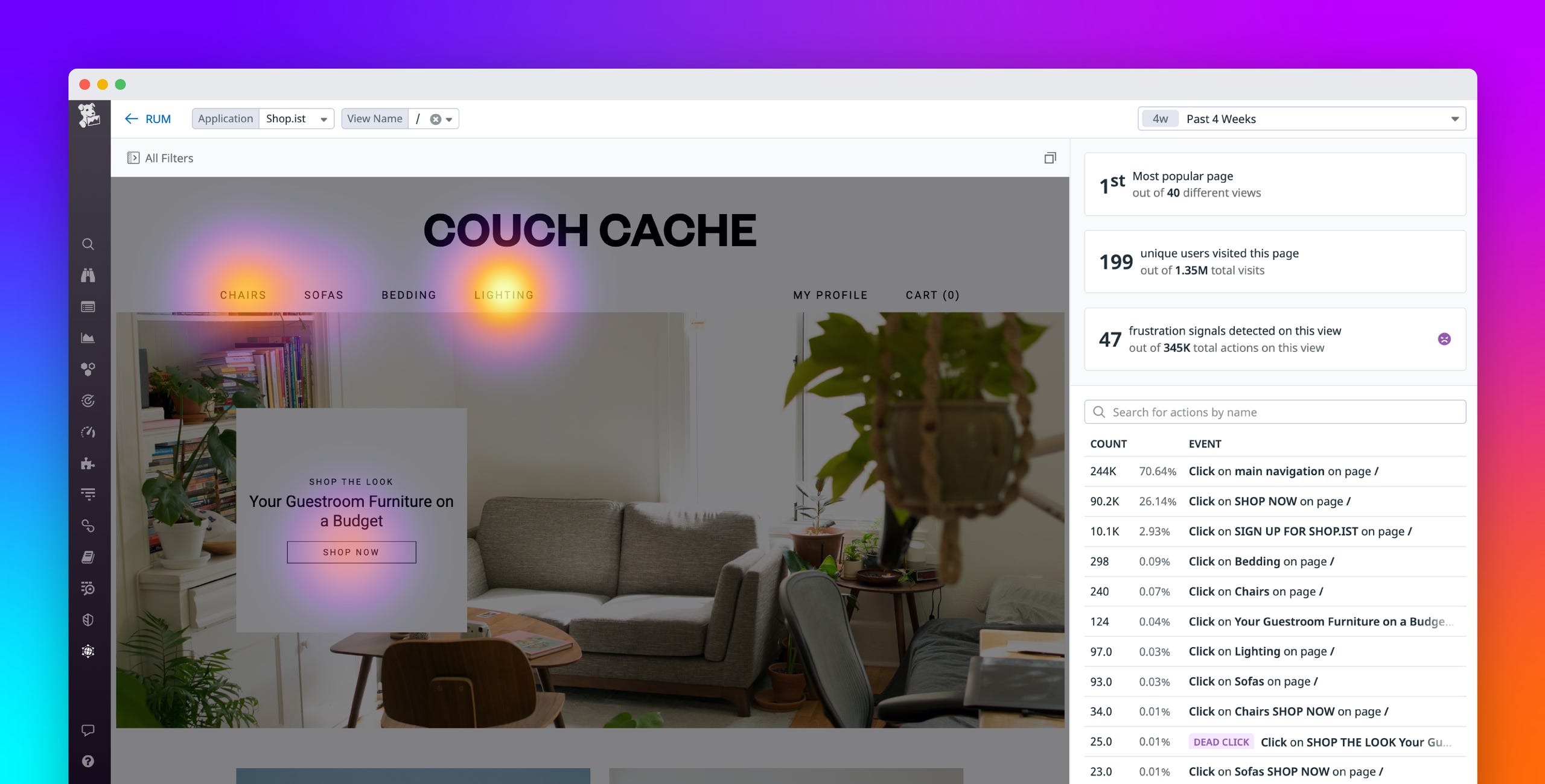 Visualize User Behavior With Datadog Click Maps | Datadog