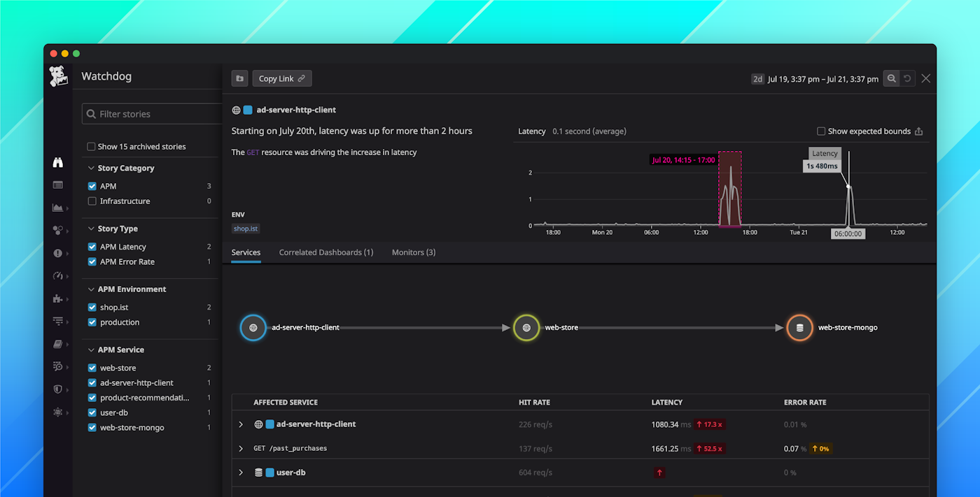 Automated root cause analysis with Watchdog RCA | Datadog