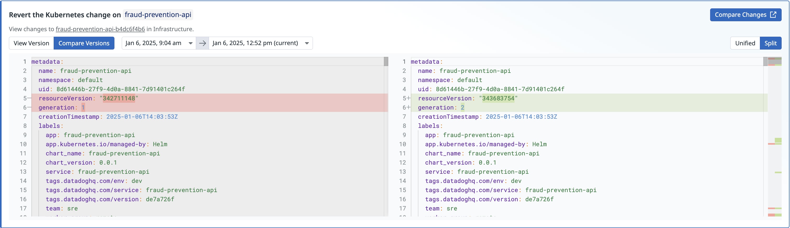 A close up of the ability to revert changes on a specific worker. A close up of the ability to revert changes on a specific worker.