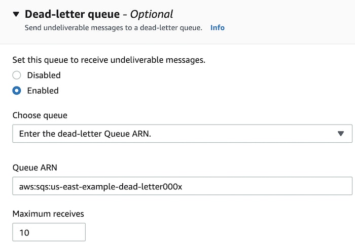 Dead-letter queues help you track failed invocations that you can later execute when issues are resolved. Dead-letter queues help you track failed invocations that you can later execute when issues are resolved.