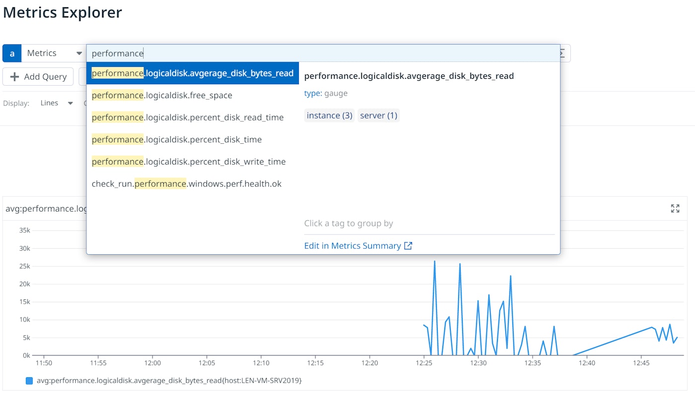Monitor Windows Performance Counters in the Datadog Metrics Explorer Monitor Windows Performance Counters in the Datadog Metrics Explorer