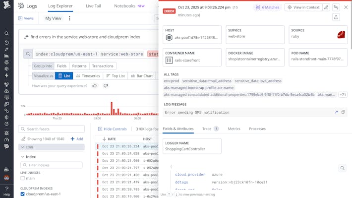 Store and search logs at petabyte scale in your own infrastructure