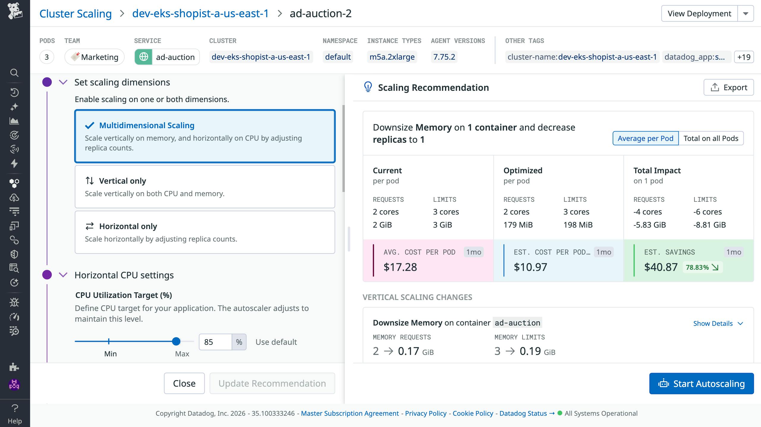 Reduce wasted spend while maintaining performance with Kubernetes Autoscaling