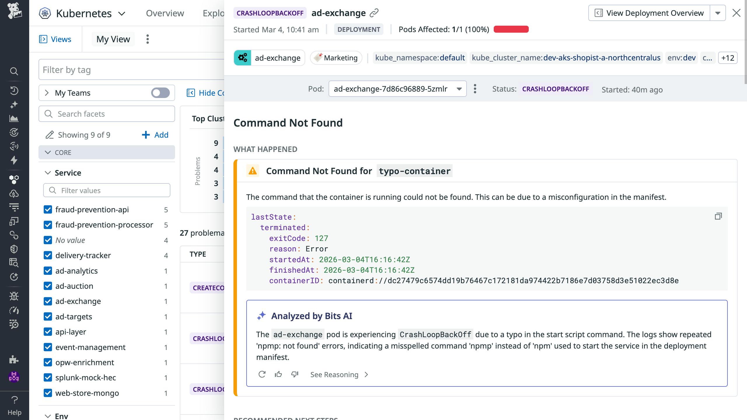 Detect and fix issues with Bits AI Kubernetes Remediation