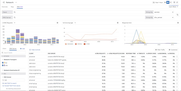 Examine client-side DNS communication