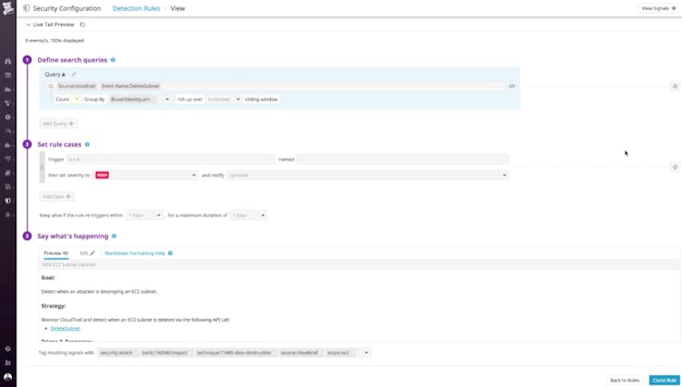 Quickly investigate in a real-time security monitoring tool